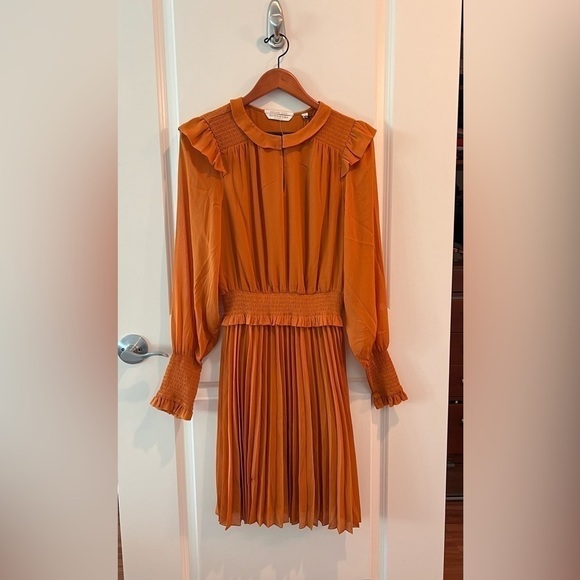 Scotch & Soda Smocked Mini Dress in Pumpkin Spice - Picture 4 of 16